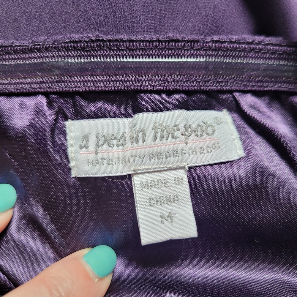 A Pea in the Pod Purple Strapless Silk Dress - Picture 6 of 9